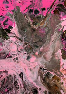 抽象粉色系流体艺术画作