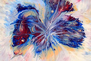 抽象多彩花卉艺术画作