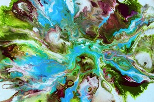 抽象多彩花卉艺术画作