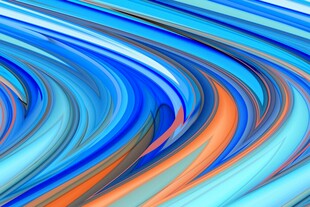 蓝橙 变动感抽象线条