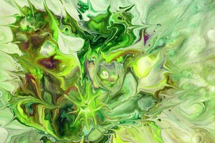 抽象绿色植物艺术画作