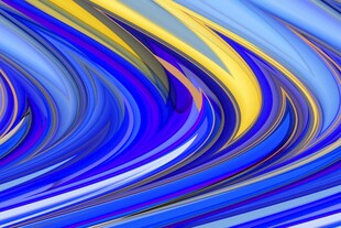 蓝黄 变动感抽象线条图