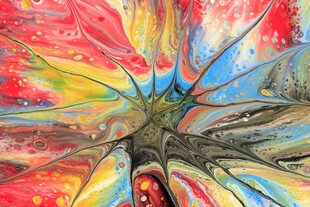 多彩抽象伞艺术画作