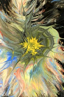 抽象艺术中的绚丽花朵