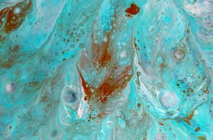 蓝绿交织的抽象纹理画面