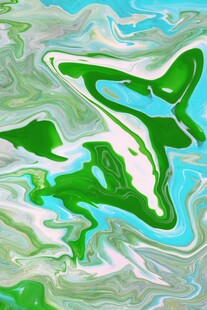 抽象绿色系流体艺术图案