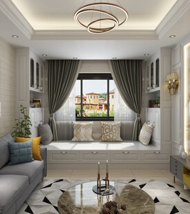 现代简约风客厅温馨一角