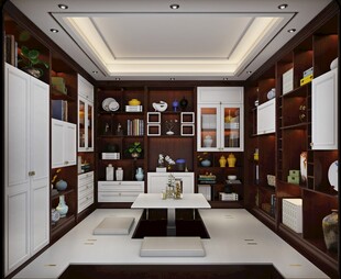 现代中式风格书房设计