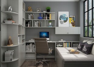 现代简约风书房一角