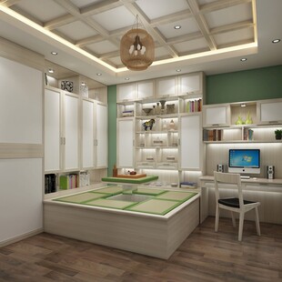 现代简约风榻榻米书房设计