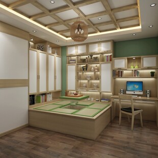 中式风格书房室内设计图