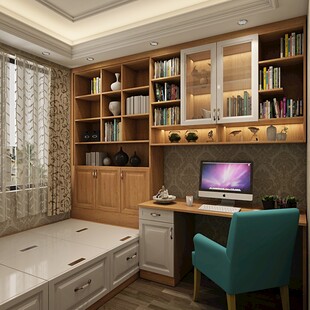 简约现代风书房榻榻米设计