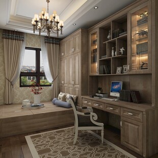 现代简约风书房榻榻米设计