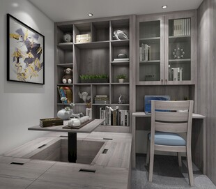 现代简约风格书房一角