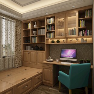 简约木质书房办公学习空间