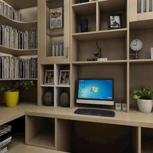 简约现代风格的书房一角