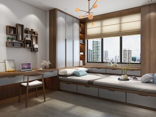 现代简约风温馨书房一角