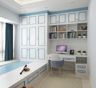 简约现代风书房榻榻米设计