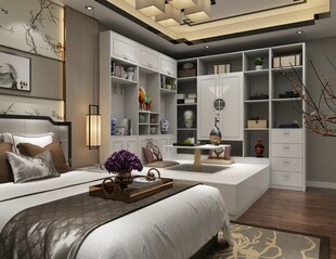 现代奢华卧室室内设计