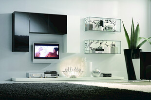 现代简约风客厅电视墙一角