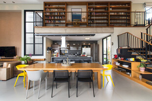 现代开放式厨房与餐厅空间