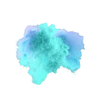蓝绿色水彩晕染抽象图案