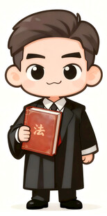 手持证书的卡通小律师