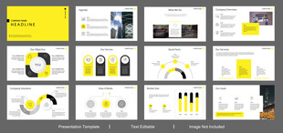 黄色系商务PPT模板