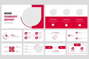 红色商务风PPT模板展示