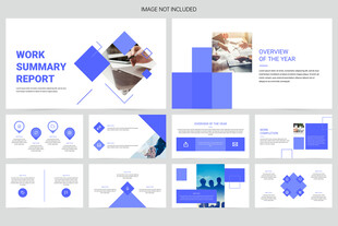 蓝色商务风PPT模板展示