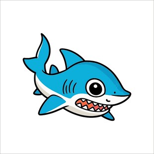 可爱卡通小鲨鱼形象