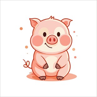 可爱小猪插画