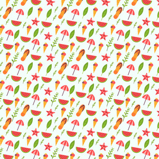 多彩蔬果图案无缝背景