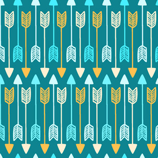 蓝底多彩箭头几何图案