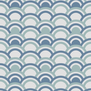 蓝绿相间波浪纹图案