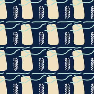 蓝底麦穗图案无缝背景