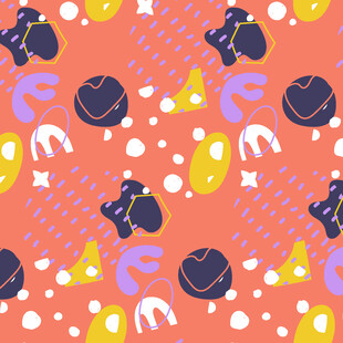 多彩卡通图案背景