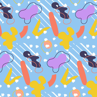 多彩卡通雨具图案背景