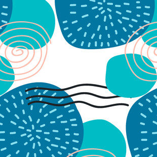 蓝绿几何图案抽象背景图