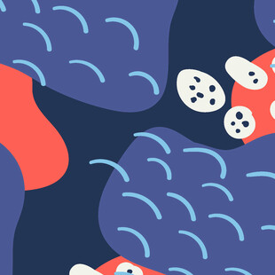 卡通风格海底场景插画