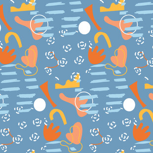 海洋元素卡通图案背景