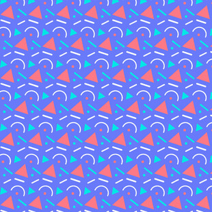 蓝底多彩几何图案纹理