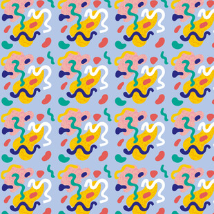 多彩卡通图案无缝背景
