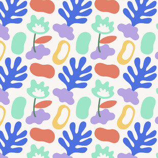 多彩植物图案背景