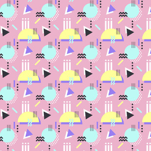 粉色几何图案无缝背景图