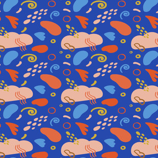 海洋生物图案的蓝色背景