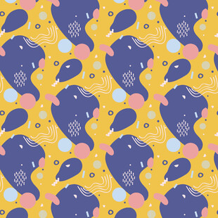 可爱动物图案无缝背景图