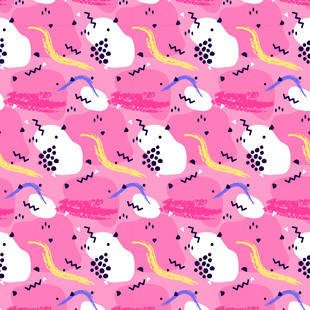 粉色独角兽香蕉图案背景