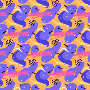 多彩卡通图案无缝背景