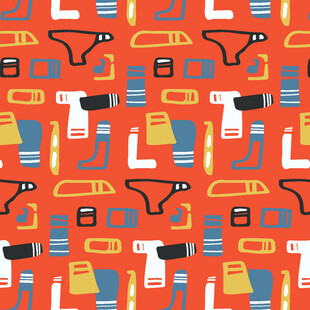 橙色背景的工具图案设计